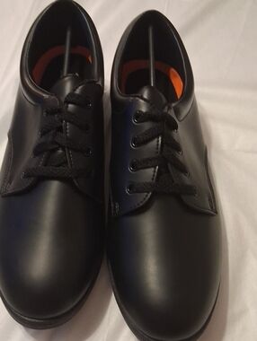 Bando Black Derby Shoes with Orange Insole Accent